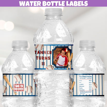 Personalized Baseball Water Bottle Labels, Baseball Stickers, Rookie Themed Birthday Decorations For Boys And Girls Sports Party Favors