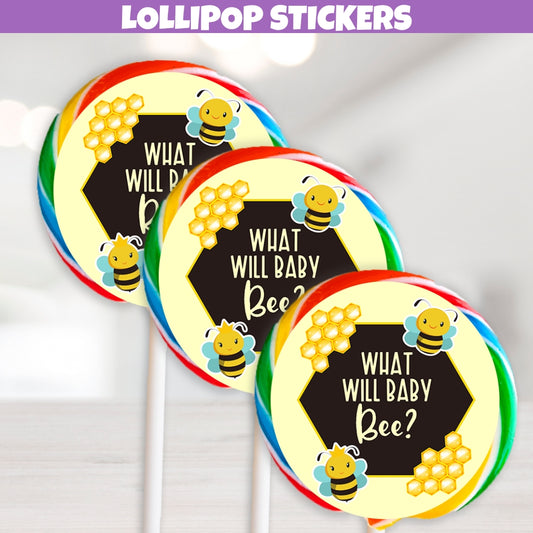Bumble Bee Baby Shower Lollipop Labels, Gender Reveal Stickers Labels, Boy Girl, Twins, Honeycomb, Little Girl Queen Bee, Baby Boy Drone, Soon To Bee