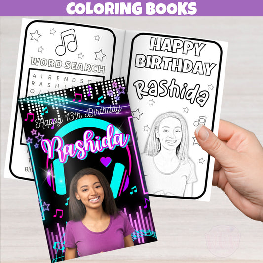Musical Birthday Themed Coloring Books, Music Party Supplies, Music Notes Karaoke Party Decor