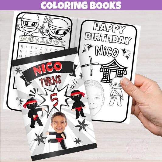 Little Ninja Birthday Coloring Books For Kids, Ninja Party Decorations, Ninja Party Supplies, Ninja Party Ideas