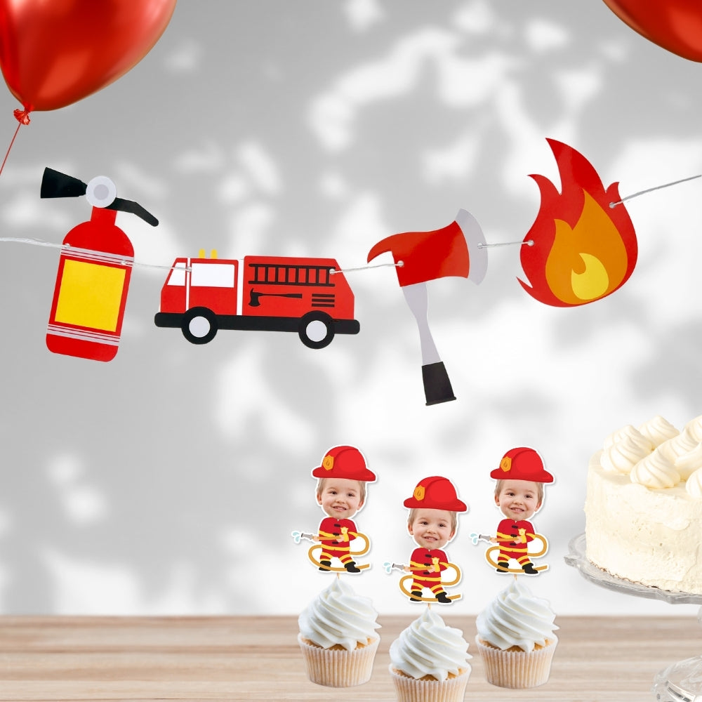 Firefighter Party Banner For Backdrops, Photo Ops, Fire Truck Birthdays, Firefighter Graduations, Fireman Weddings