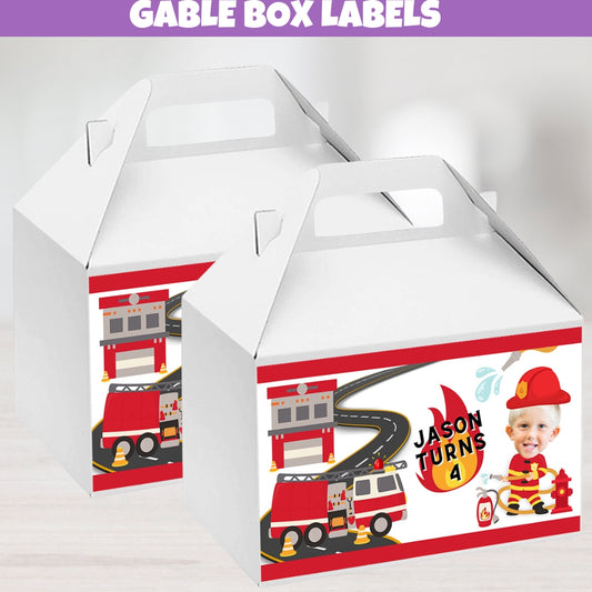 Firefighter gable box labels stickers, gable box front label for weddings birthday stickers