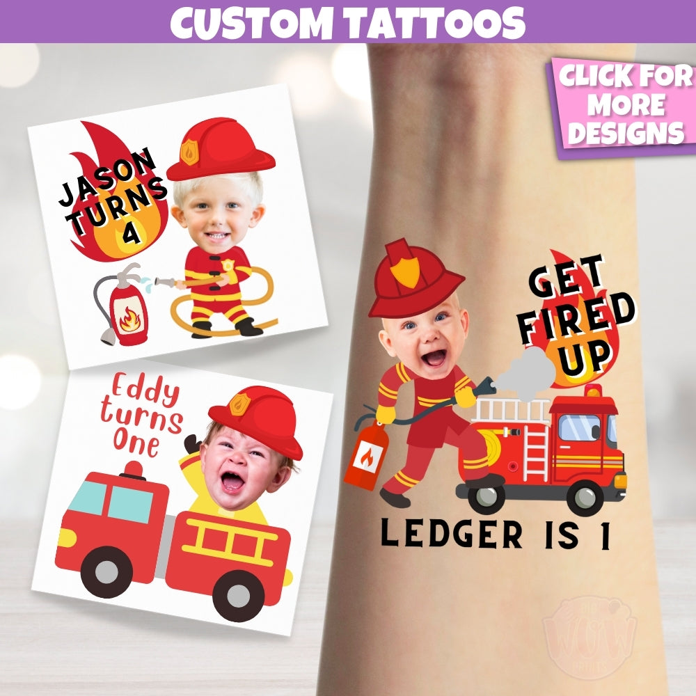 firefighter tattoos for men kids birthday party