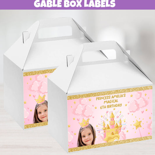 princess birthday party ideas for princess birthday themes and princess decorations, princess gable box stickers