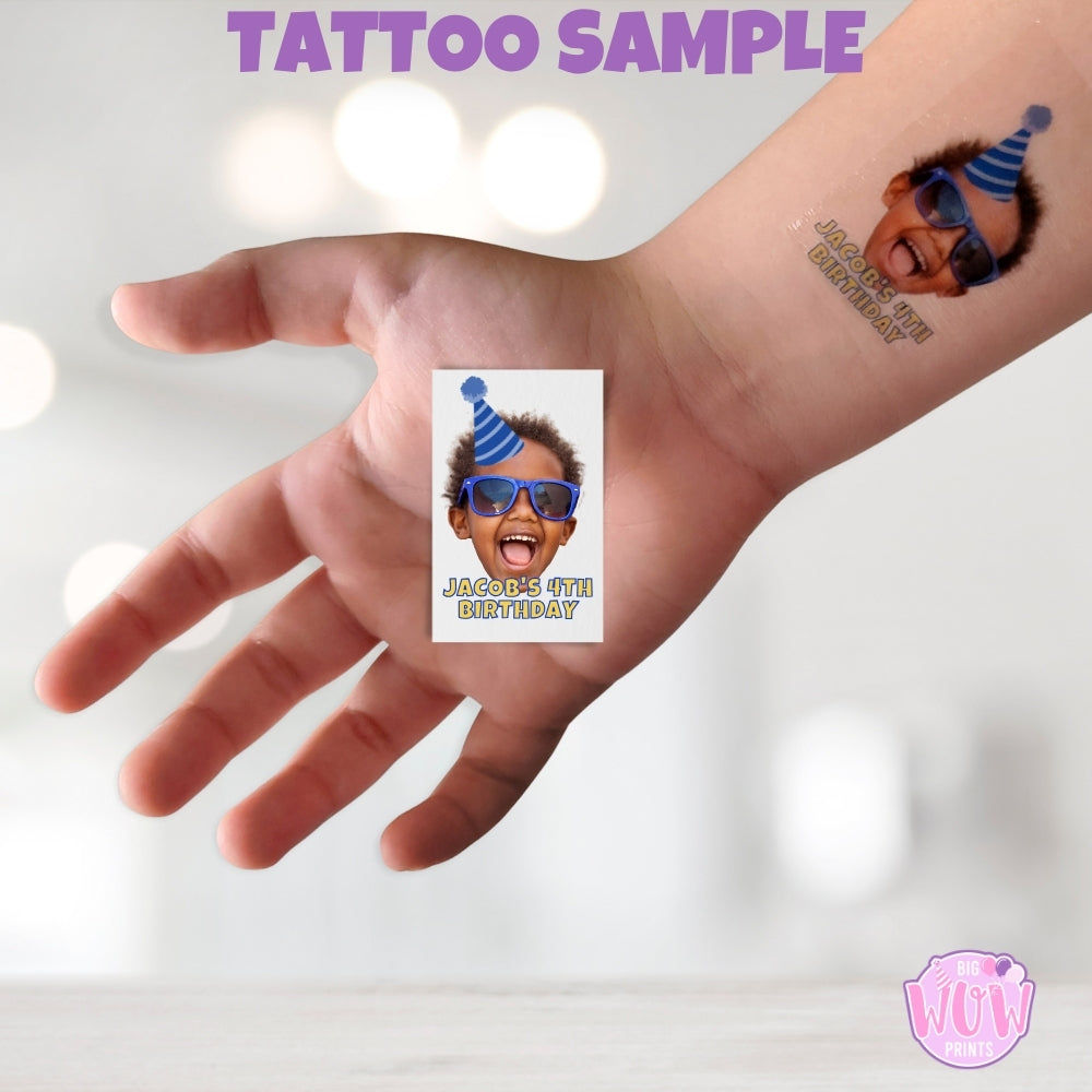 Custom Temporary Tattoos For Kids Parties, Cool Tattoos For Boys, Cute Tattoos For Girls, Fake Tattoo Party Favors, 1st Birthday Tattoos Party Favors