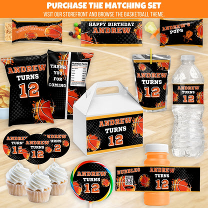 Personalized Basketball Cupcake Toppers – Sports Theme Picks & Cake Toppers