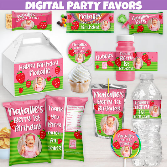 Strawberry Birthday Party, Strawberry Birthday Party Decoration, berry sweet 1st birthday, first birthday party theme ideas for girls, berry first birthday, strawberry tableware, strawberry party supplies, one berry cute baby, berry sweet baby shower party decor